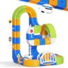 Fortand Electric Train Set Flexible Racetrack for Kids 3-8, 124PCS(36Track +1 Train) Train Track Gravity-Defying Race Track 3D Embedded Layouts STEM Educational Building Toy Gifts for Boys Girls