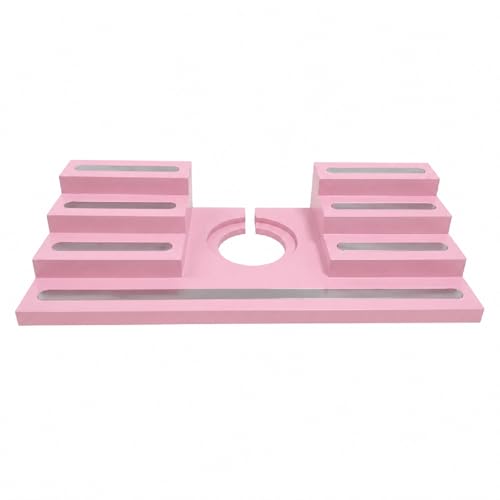 for Tonie Shelf Magnetic - Wooden Tonies Organizer with Carrying Bag, 3 Tiered Magnetic Display Shelf for Toniebox Holder, Wall Mount/Countertop Use Tonies Toy Storage for Kids Room (Pink, 2 Row)