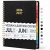 Forvencer Planner 2026-2027, Academic Planner Weekly & Monthly, Vegan Leather Cover Calendar Planner, July 2026 - June 2027, 8.5" x 11", Daily Agenda with Tabs, Student Teacher Planning Organizer