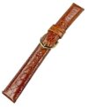 For Watch Band L.Brown Leather Croco Grain Padded, Stitches 16mm, regular