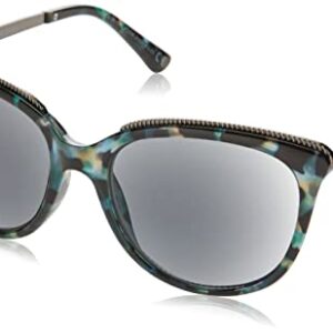 Foster Grant Sofia Vergara x Women's Margarita Full Lens SunReaders Cat-Eye Reading Glasses, Milky Blue Tortoise, 55 mm + 3,5011243-300.COM