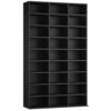 FOTOSOK 75" H Triple Wide Bookshelf and Bookcase, 9 Tier Tall Bookshelf with 27 Open Display Shelves, Large Bookcase Tall Book Shelf DVD/CD Media Storage Book Case for Living Room, Black