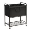 Fovkdcvw 2 Section Rolling Laundry Hamper with Clothes Hamper Lockable：