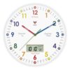 Foxtop Digital and Analog Learning Clock for Kids - Telling Time Teaching Clock 12 Inch Silent Non-Ticking Battery Operated Kids Wall Clock for Kids Room Playroom Nursery Classroom School (White)