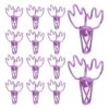 FOYTOKI 50pcs Purple Metal Mountain Shaped Clips for Women Office Supplies, Artistic Decorative Document Fasteners Securely Holding Papers for Crafts and Weddings