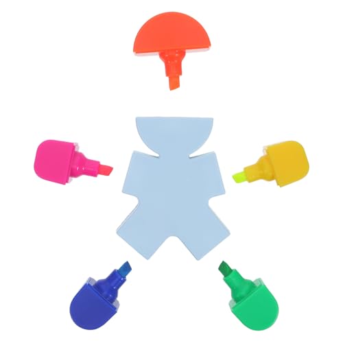 FOYTOKI Fluorescent Highlighter Pens and Portable Plastic Design Human Shaped 3pcs -in-1 with Precise Line Marking Creative Cute Stationery Supplies for Journaling and Office Use