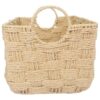 FOYTOKI Storage Basket Boho Style with Iron Frame Paper Fiber Rope Khaki Multi-purpose Organization Bin with Stackable Rounded Design Storage Organizer for Shelves and Toilet Tank