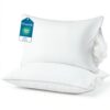 FP FLEXPEDIC King Soft Adjustable Pillows 2 Pack - Fluffy Bed Pillows for Sleeping, Down Alternative Fill, Zippered Plush Support, Hotel Quality, Oeko-TEX, Machine Washable, 110GSM Gray Piping