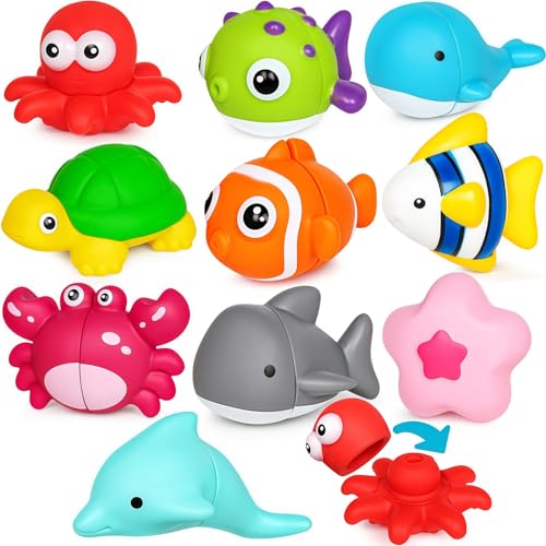 FQKIOMY Montessori Toddler Learning Toys for Boys Girls Ages 1 2 3 Year Old,Fun Little People Ocean Animals Figures Sorting Matching Sensory Toy Gift for Birthday Easter Christmas