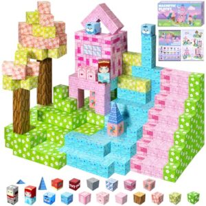 FQOIUD Magnetic Blocks for Kids, 100 Pcs 6-Sided Strong Magnet STEM Toy