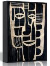 Framed Abstract Face Canvas Wall Art Black and Beige Minimalist Line Painting Picture Wall Decor Boho Neutral Minimalist Poster Print Artwork for Living Room Study Bedroom Home Decoration 12x16in