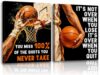 Framed Basketball Wall Art Set of 2 8x10 Inch Motivational Sports Posters