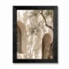 Framed Canvas Wall Art Cycladic Minimalist Olive Branches Sandy Beige Muted Green Neutral Plaster Canvas Print Poster Black Frame Wall Decor for Living Room Mediterranean Decor, Organic - Inch 16x20