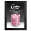 Framed Canvas Wall Art Kitsch Glamour Calm Candle Pink Glitter Jar on Dark Grey Canvas Print Poster Black Frame Wall Decor for Bathroom Vanity Sparkling Decor, Girly Wall Art - 24x36 Inch