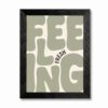 Framed Canvas Wall Art Minimalist Alphabets Sage Green Cream Feeling Fresh Graphic Canvas Print Poster Black Frame Wall Decor for Living Room Kitchen Modern Art, Aesthetic Decor - Inch 12x16