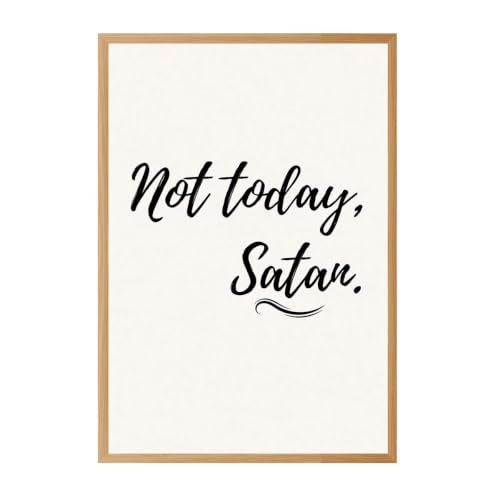 Framed Canvas Wall Art Not Today Quote Minimalist Art Print Poster Motivational Typography Paintings Pictures Wall Decor for Modern Office Bedroom Dorm Aesthetic Inspirational (Framed,16L X24W)