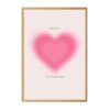 Framed Canvas Wall Art Pink Aura Heart Motivational Quote Art Print Poster Paintings Pictures Prints Aesthetic Trendy Wall Decor for Bedroom Living Room Dorm Apartment Decor (Framed,16L X24W)