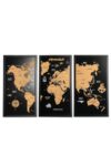 Framed Cork World Map Bulletin Board - Home Office Wall Decor 43.7 x 28.3 inches - Black