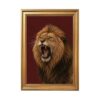 Framed Wall Art Roaring Lion Wildlife Portrait Poster Canvas Painting Modern Aesthetic Landscape Art Trendy Motivational Pictures Wall Decor for Office Bedroom (Framed,16W X24L)