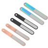 FRCOLOR 6pcs Stainless Steel Nail Files for Acrylic Nails Washable Fingernail File Set with Handle for Manicure and Pedicure Use