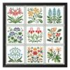 FREEBLOSS 11CT Cross Stitch Kit Stamped Cross Stitch Craft Kit with Stitching Guide for Beginners Floral Folk Pattern Embroidery Set Crossstitch Wall Hanging Set 17x17inch