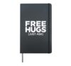 Free Hugs Just Ask Hardcover Journal, Black