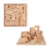 Freniland Wooden Animal Puzzle for Toddlers, 2-in-1 Safari Animal Puzzle & Stacking Toy, Easy-Grip Peg Board Montessori Shape Matching for Kids 18M+