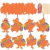 Frienda 80 Sets Fall Crafts Turkey Thanksgiving Scratch Crafts Colorful Turkey Scratch Paper Art Thanksgiving Arts and Craft for Classroom Activities Party Favors, 8 Design