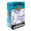 Front Porch Classics, Mexican Train, Double 12, Colored Dot Dominoes Set On-The-Go Travel Storage Tin, 2 to 8 Players, for All Ages