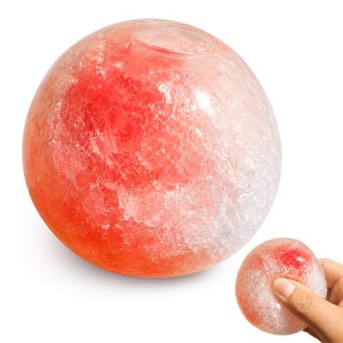 Fruit Filled Crunchy Ice Slushy Squishy Fidget Toy, No Rebound Moldable Jelly Squeeze Stress Ball, Soothing Stress Relief Sensory Toy for Adults Teens Home Office Anxiety Relief