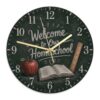 Fruits Wall Clock, Education Rustic Book Ruler Back to Campus Green Analog Wall Clock for Bedroom Office Classroom Study Room Decor 11.6x11.6 Inches