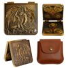 FSOUEHY Metal DND Dice Set 7-in-1 Spinner with Dragon Case - Ancient Bronze