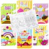 FSzhenloujia 24Pcs Candyland Mini Coloring Books for Kids Party Favors