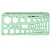 FTVOGUE 6 Pcs Plastic Measuring Templates Set Geometric Drawing Rulers with Mechanical Arc and Math Stencils for Office School Students Children Drafting Learning (Green)