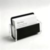 Fuginogi Acrylic Business Card Holder, Black, Clear Horizontal 1 Slot Desktop Organizer, 60 Card Capacity, Display Stand for Desk (L)