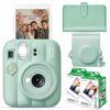 FUJIFILM Instax Mini 13 Instant Camera Lagoon Green with Film & Case Bundle