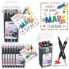 Fullhawl 6 Sets Teacher Appreciation Gifts Bulk Thank You Gift for Teachers, Include 6 Pcs Thanks for Being a Remarkable Teacher Cards 6 Boxes Permanent Markers for Winter Holiday Gift