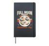 Full Moon Night Halloween Sky Bats Hardcover Journal, Black