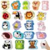 Fulmoon 120 Pcs Anxiety Sensory Stickers Textured Rough Fidgets for Mental Health, Autism & ADHD, Mindfulness Decal for Stress Relief, Supplies for School Counselor(Animal)
