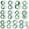 Fulmoon 120 Pcs Anxiety Sensory Stickers Textured Strips Tactile Rough Calm Sensory Stickers Adhesive Tactile Number 8 Shape Fidget Tool for Classroom Desk Adults Teens Anxiety Relief (Green)