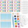 Fulmoon 48 Pcs/12 Set Mini Paint Set for Kids Bulk, Back to School 12 Colors Washable Painting Kit with Brushes and Palettes, Arts Crafts Party Favors for Classroom DIY Painting (Vivid Color)