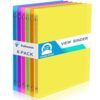 Fulmoon 6 Pack Plastic 3 Ring Binder Assorted Colors Economy Flexible Round Ring Presentation Binders with Pocket for Office School Meeting(0.5 Inch,Neon Colors)