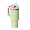 FULPARI Quencher H2.0 Tumbler with Handle and Straw 40 oz | Flowstate 3-Position Lid | Cup Holder Compatible for Travel | Insulated Stainless Steel Cup | BPA-Free (Light Green, 40oz)