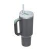 FULPARI Quencher H2.0 Tumbler with Handle and Straw 40 oz | Flowstate 3-Position Lid | Cup Holder Compatible for Travel | Insulated Stainless Steel Cup | BPA-Free (Charcoal, 40oz)
