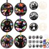 Fumete 36 Sets Halloween Suncatchers Craft Kits Wooden Halloween Stained Glass Tissue Kits Window Stained Glass Effect Art Supplies Creative DIY Hanging Ornaments for Party Activities Decorations