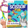 Funcils Toddler Scissor Skills Kit - Kids Safety Scissors, Fine Motor Toys