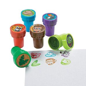 Fun Express - Jungle Stamper - Stationery - Stamps - Self Inking - VBS 2026 Vacation Bible School Supplies/Decor - 24 Pieces