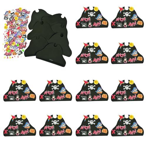 Fun Express Foam Pirate Hat Craft Kit for Kids - 12 Pack Pirate Accessories for Pirate Party Favors, Birthday Decorations & Costume Dress Up | DIY Pirate Hats Bulk Set for Themed Events & Classroom