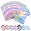 Funfery 100 pcs Mylar Holographic Bags Packaging Bags,Clear Resealable Smell Proof Bag Foil Pouch Bag for Party Favor,Food Storage Baggies Packaging for Small Business(3x4.7in,Holographic)
