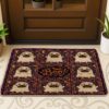 Fun Halloween Pug Dog Pattern Black Door Mat Outside Inside Entrance 29x17 Inch, Funky Scary Puppy Ghost Outdoor Ultra Thin Doormat, Small Spooky Print Shoes Off Door Rug for Patio